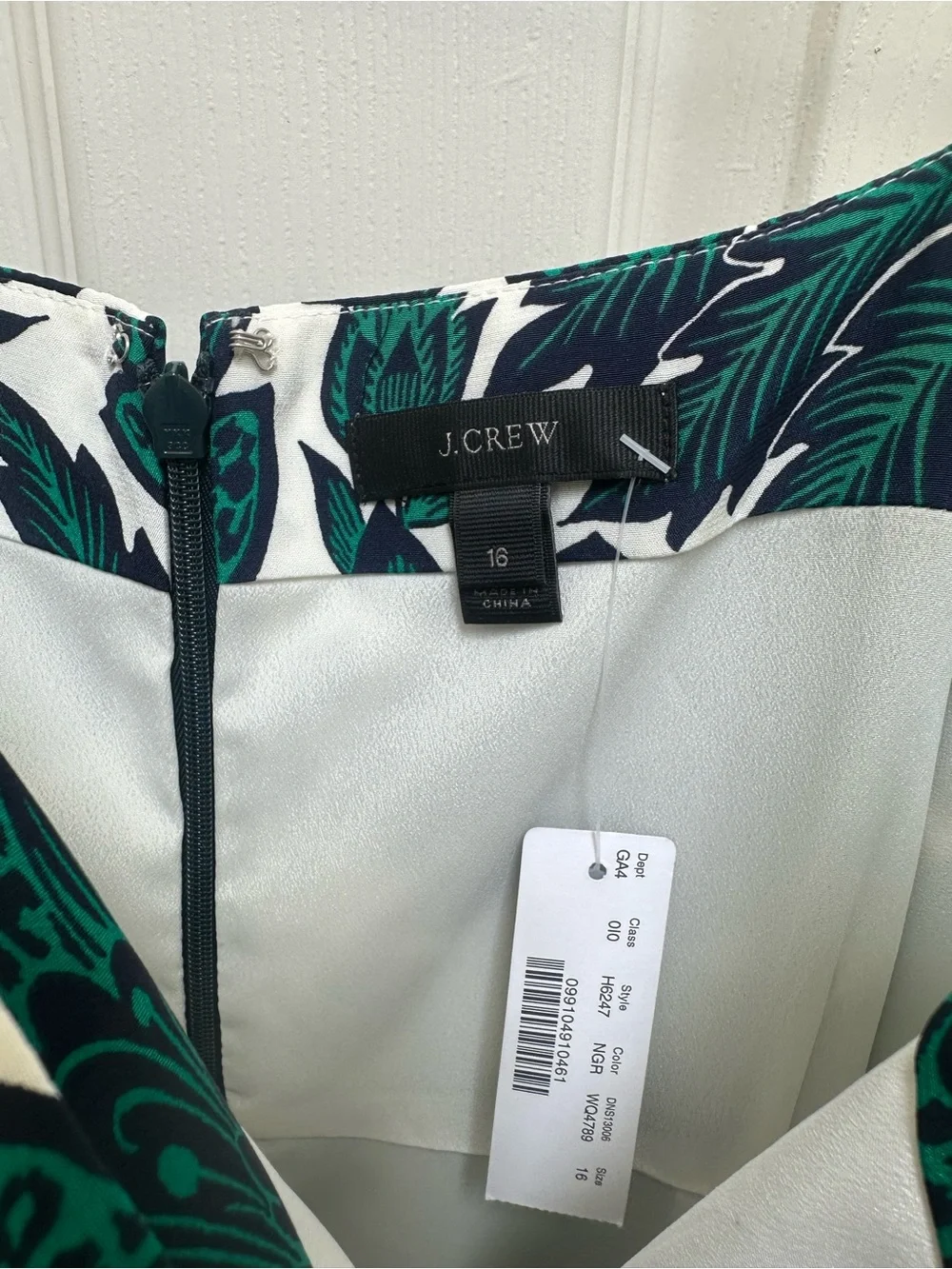NWT J.Crew Silk Green Floral Slip Dress with ruffle skirt detail